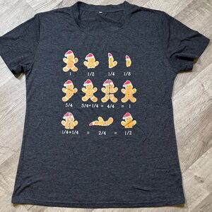 Gray T-Shirt with Gingerbread Math Design